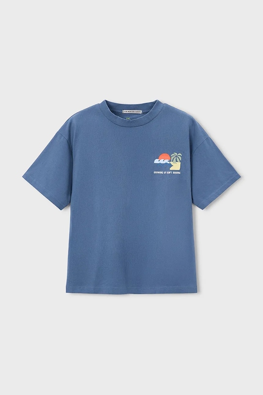 Παιδικό βαμβακερό μπλουζάκι Mayoral Boston by Mayoral στάμπα μπλε 6041.7H.Boston.PPY2