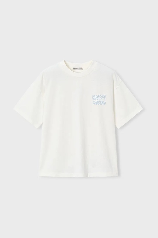 Παιδικό βαμβακερό μπλουζάκι Mayoral 6043.7H.Boston.PPY2 μπεζ SS26