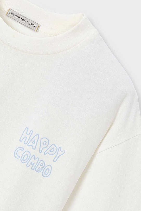 Παιδικό βαμβακερό μπλουζάκι Mayoral μπεζ 6043.7H.Boston.PPY2