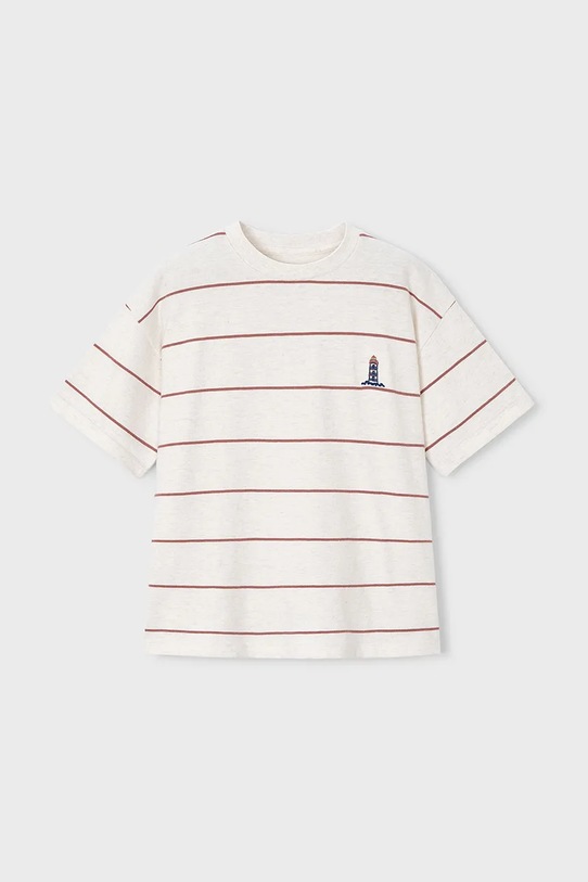 Παιδικό βαμβακερό μπλουζάκι Mayoral 6044.7H.Boston.PPY2 μπεζ SS26