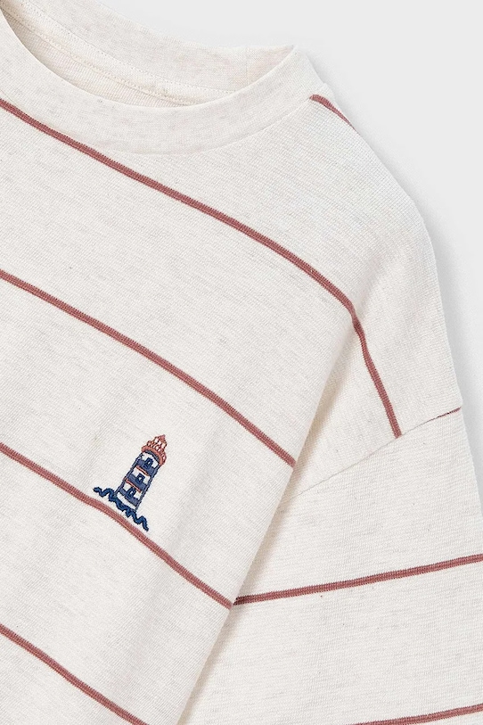 Παιδικό βαμβακερό μπλουζάκι Mayoral μπεζ 6044.7H.Boston.PPY2