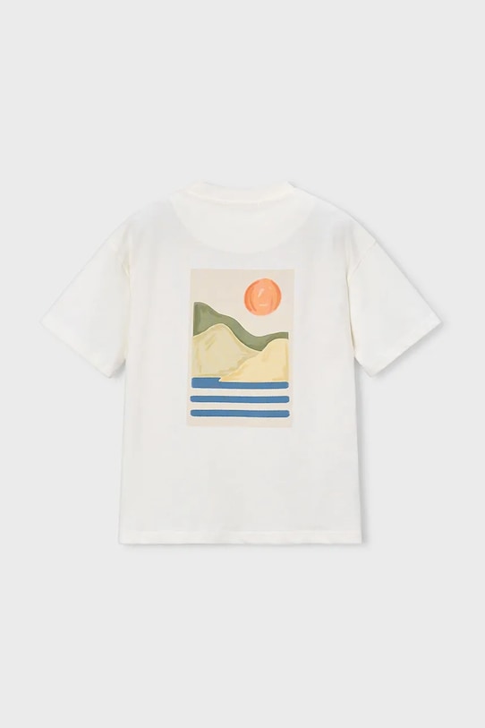 Детская хлопковая футболка Mayoral 6045.7H.Boston.PPY2 бежевый SS26