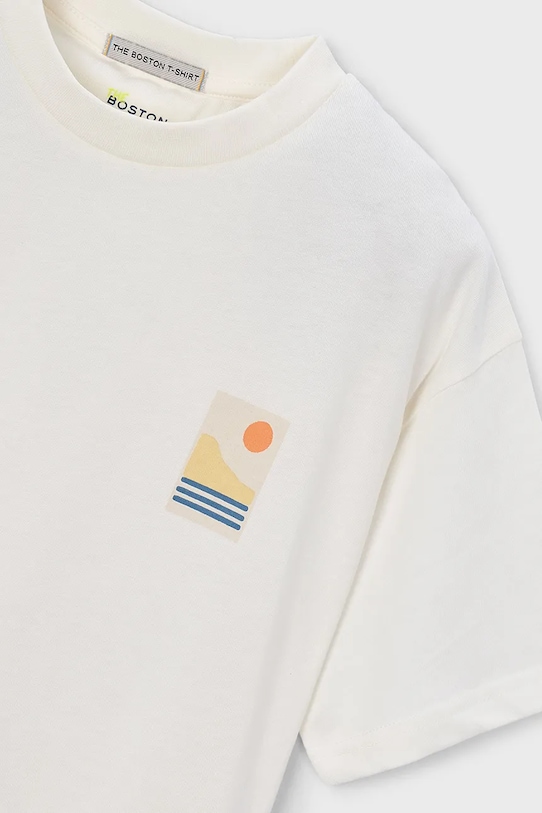 Мальчик Детская хлопковая футболка Mayoral 6045.7H.Boston.PPY2 бежевый