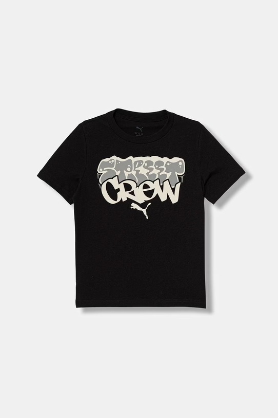 Puma t-shirt bawełniany dziecięcy MID90s nadruk czarny 691743