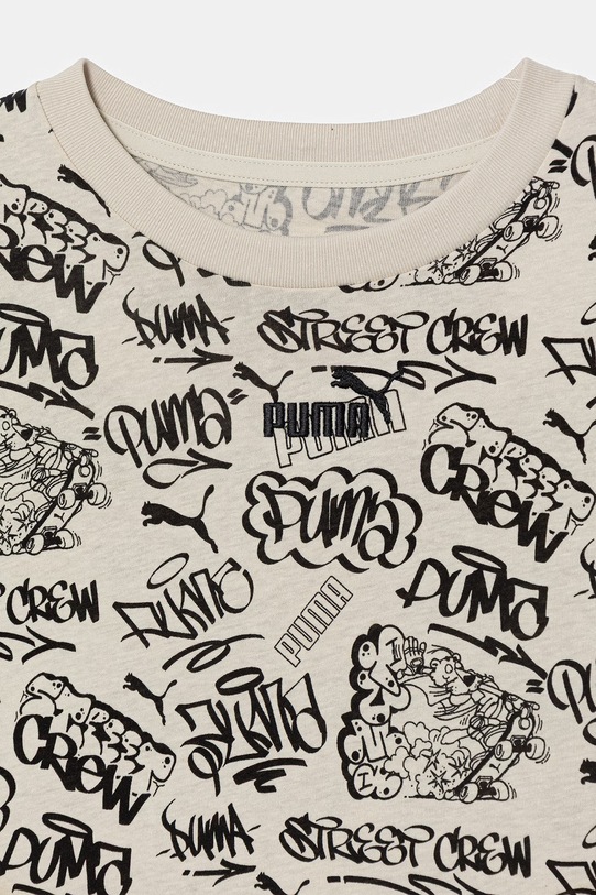 Chłopiec Puma t-shirt dziecięcy bawełniany MID90s 691749 beżowy