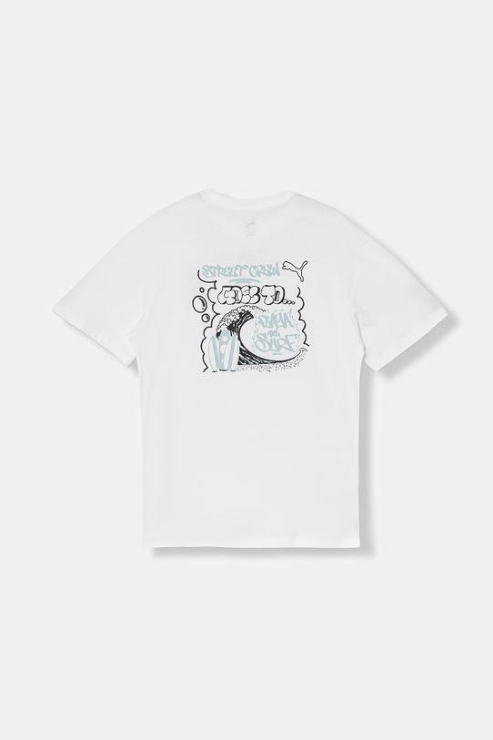 Puma T-shirt dziecięcy bawełniany MID90s biały 692119