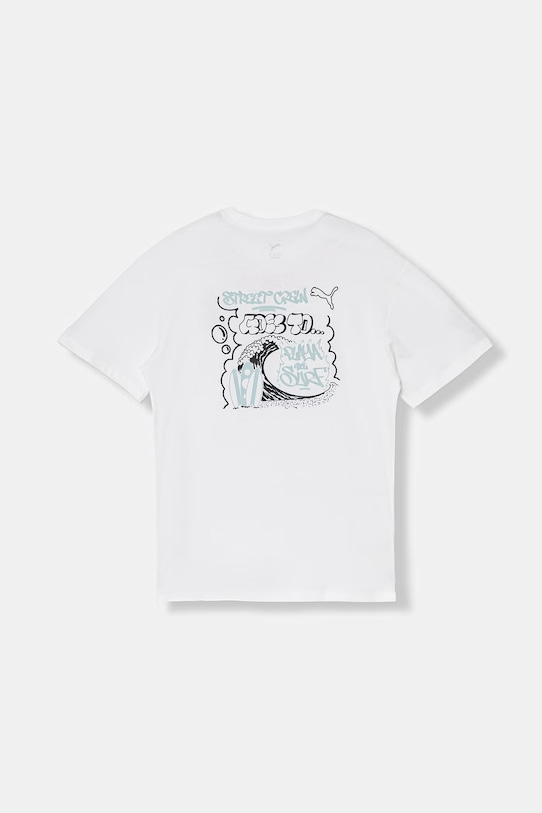 Puma T-shirt dziecięcy bawełniany MID90s biały 692119