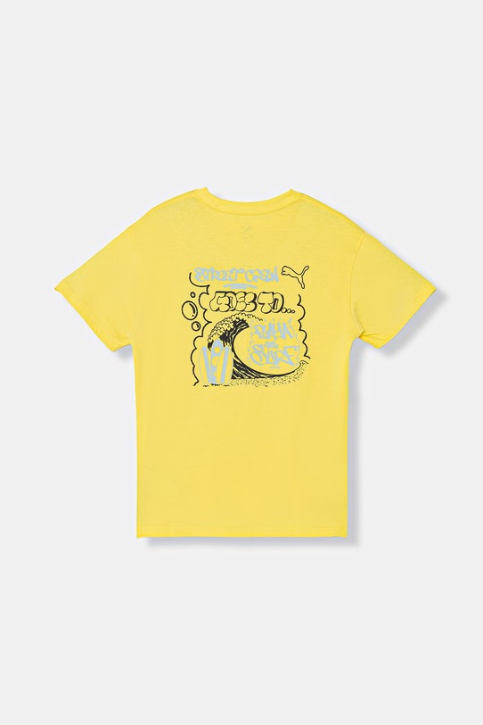 Puma T-shirt dziecięcy bawełniany MID90s żółty 692119