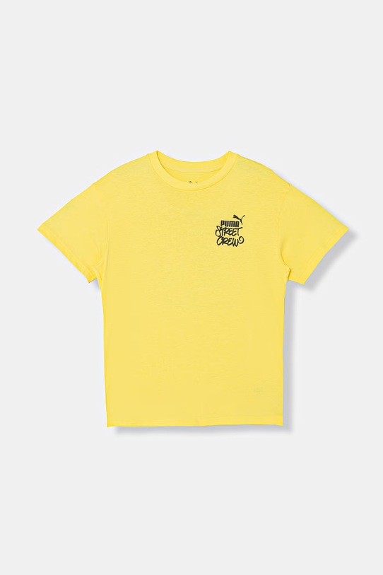 Puma T-shirt dziecięcy bawełniany MID90s 692119 żółty SS26