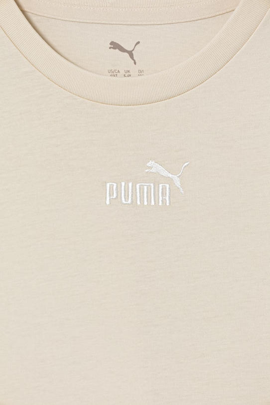 Хлопчик Дитяча бавовняна футболка Puma ESS Small No.1 Logo 692975 бежевий