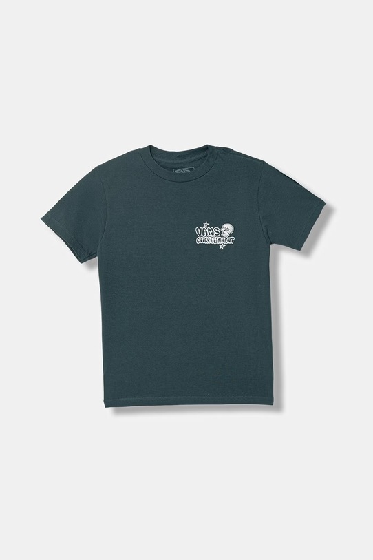 Παιδικό βαμβακερό μπλουζάκι Vans VN000TNYFRJ1 τιρκουάζ SS26