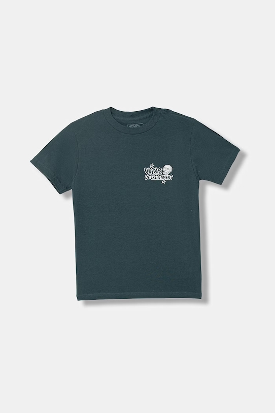 Παιδικό βαμβακερό μπλουζάκι Vans VN000TNYFRJ1 τιρκουάζ SS26