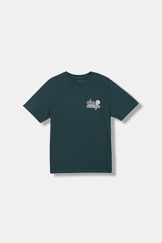 Detské bavlnené tričko Vans VN000VX8FRJ1 tyrkysová SS26