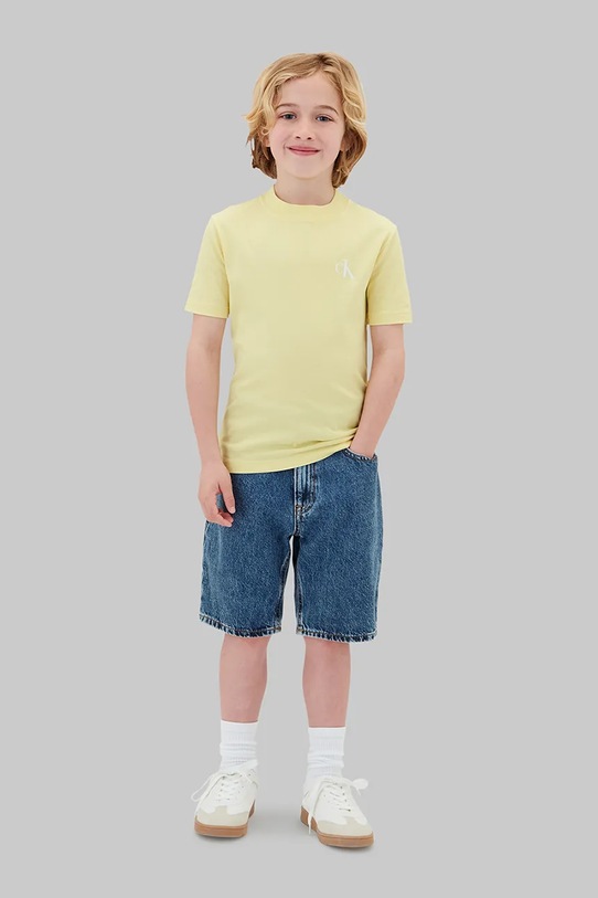 Calvin Klein Jeans t-shirt gyerek pamut 2-es csomag sárga LVCKSJA45B.104.116.PPY2