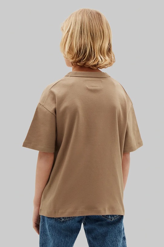 Αγορίστικα Calvin Klein Jeans T-shirt παιδικό βαμβακερό LVCKSJA03B.128.176.PPY2 καφέ