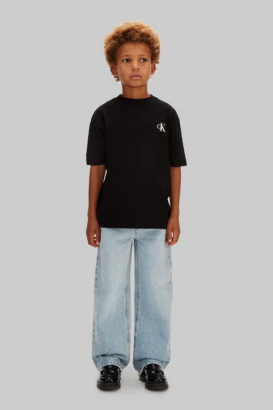 Calvin Klein Jeans tričko dětské bavlněné černá LVCKSJA05B.128.176.PPY2
