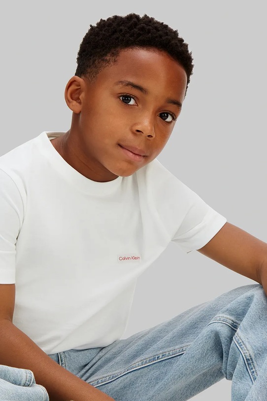 Calvin Klein Jeans tričko dětské bavlněné LVCKSJA08B.104.116.PPY2 bílá