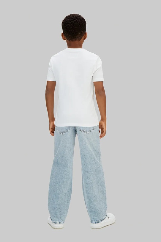 Calvin Klein Jeans kratka majica otroška bombažna bela LVCKSJA08B.128.176.PPY2