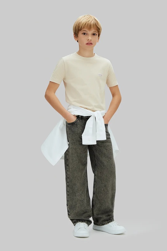 Calvin Klein Jeans tričko dětské bavlněné LVCKSJA08B.128.176.PPY2 béžová