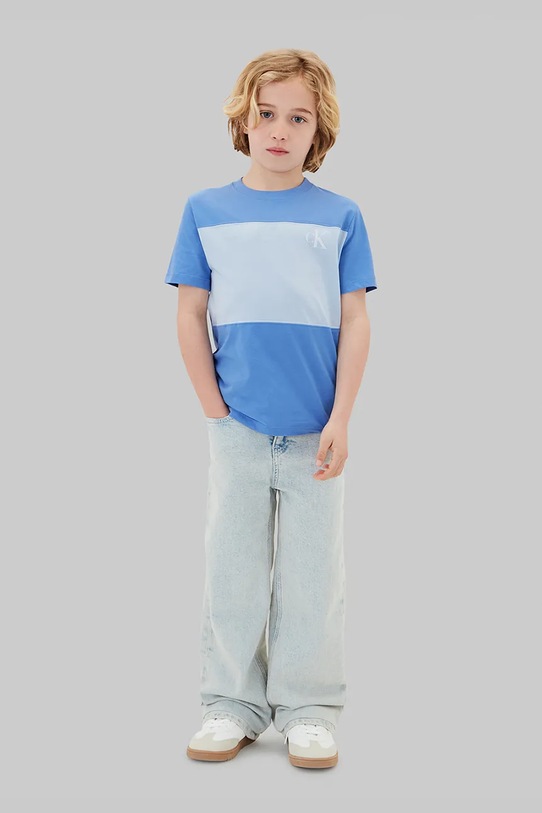 Calvin Klein Jeans tričko dětské bavlněné 2-pack modrá LVCKSJA46B.104.116.PPY2