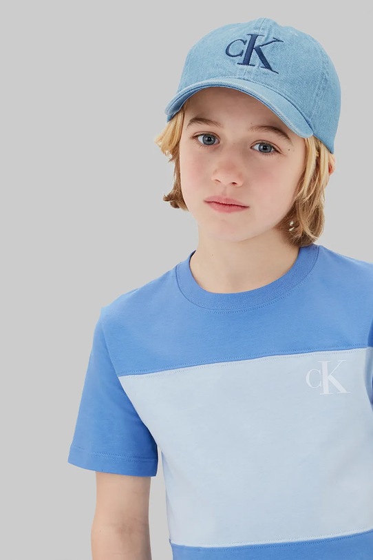 Calvin Klein Jeans tričko dětské bavlněné 2-pack modrá LVCKSJA46B.104.116.PPY2