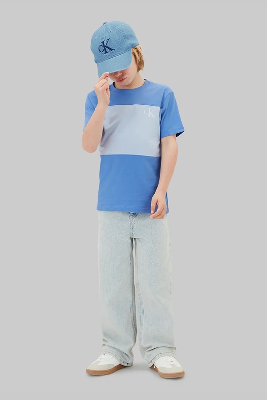 Calvin Klein Jeans tričko dětské bavlněné 2-pack LVCKSJA46B.104.116.PPY2 modrá