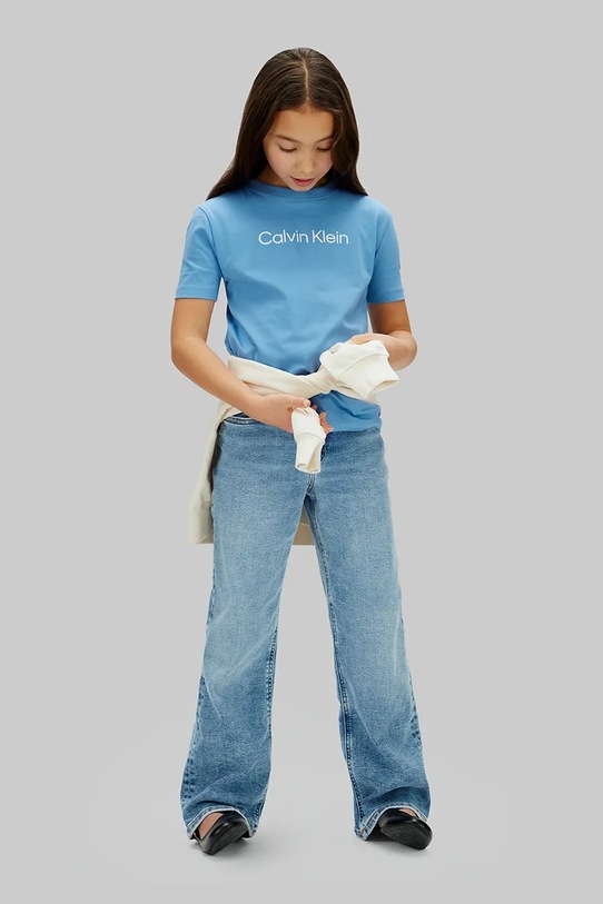 Calvin Klein Jeans T-shirt παιδικό βαμβακερό LV1CKSJA29.104.116.PPY2 μπλε