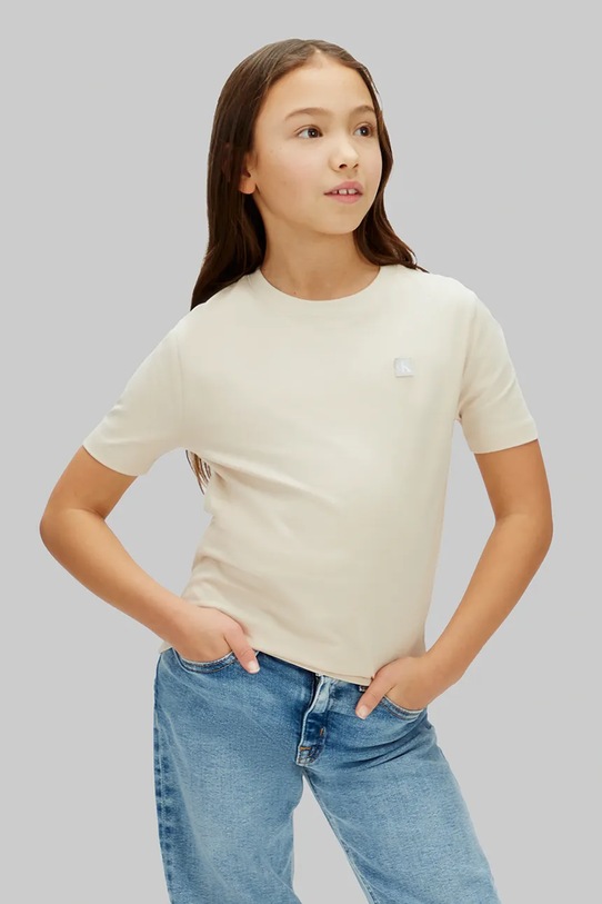 Calvin Klein Jeans tričko dětské bavlněné béžová LV1CKSJA30.128.176.PPY2
