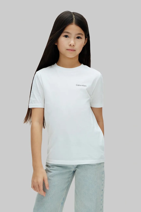 Calvin Klein Jeans T-shirt dziecięcy bawełniany biały LV1CKSJA31.104.116.PPY2