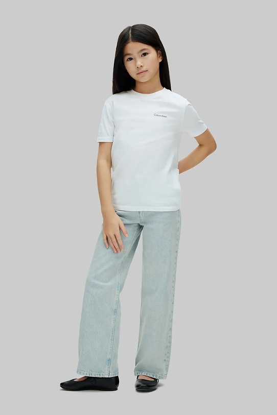 Chłopiec Calvin Klein Jeans T-shirt dziecięcy bawełniany LV1CKSJA31.104.116.PPY2 biały