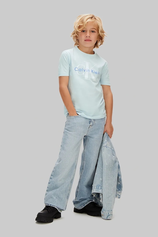Calvin Klein Jeans tričko dětské bavlněné LV1CKSJA33.128.176.PPY2 modrá