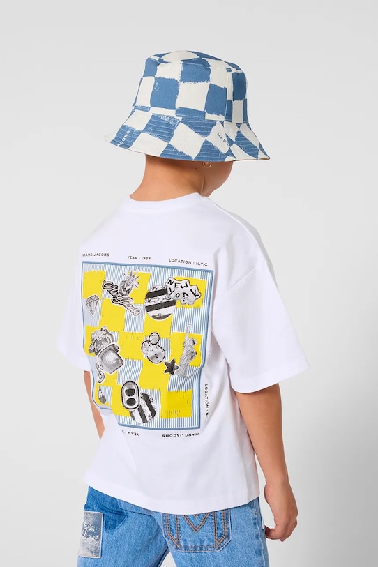 Dječja pamučna majica kratkih rukava Marc Jacobs print bijela W60761.156