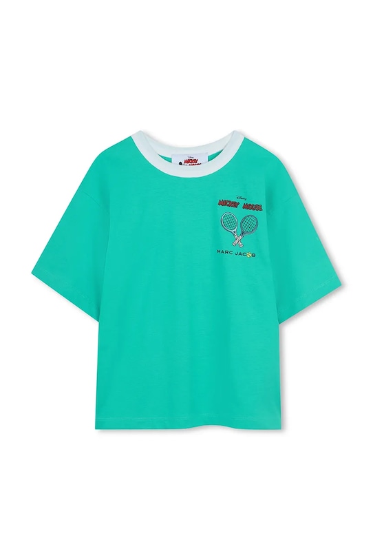 Παιδικό βαμβακερό μπλουζάκι Marc Jacobs W60762.86.108 πράσινο SS26