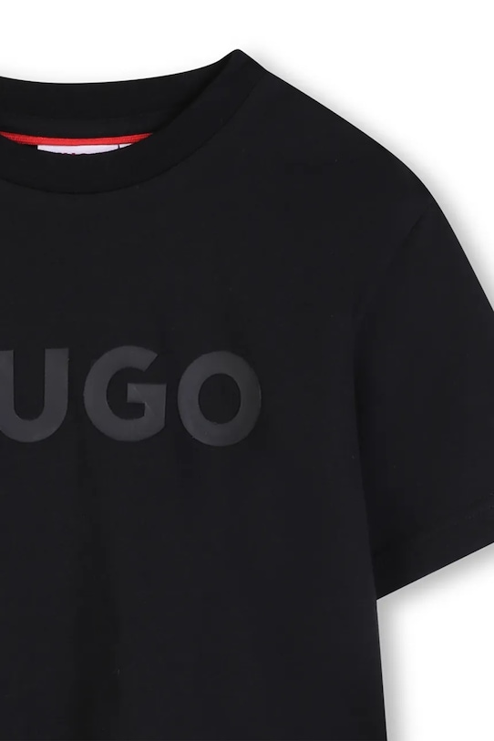 Αγορίστικα Παιδικό βαμβακερό μπλουζάκι HUGO G01014.162.174 μαύρο