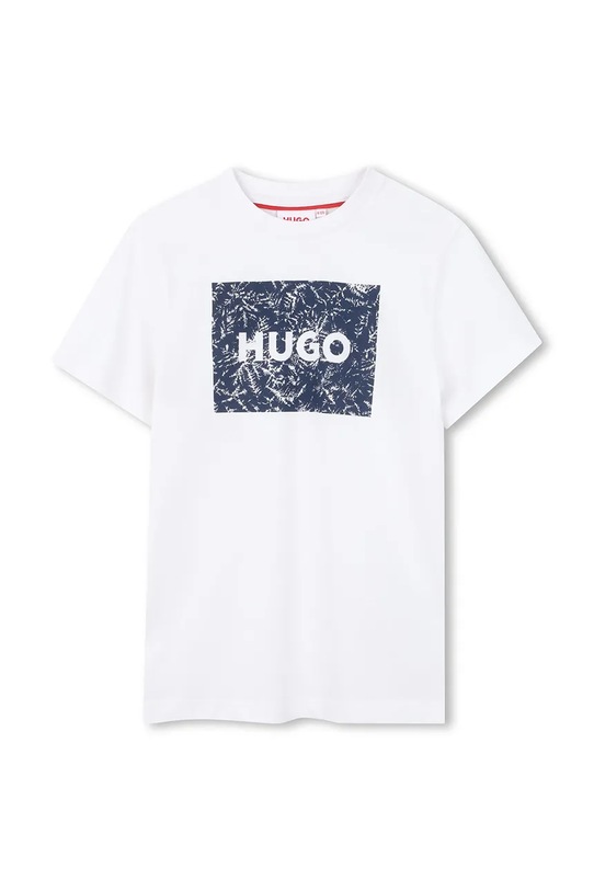 HUGO t-shirt bawełniany dziecięcy nadruk biały G01020.162.174