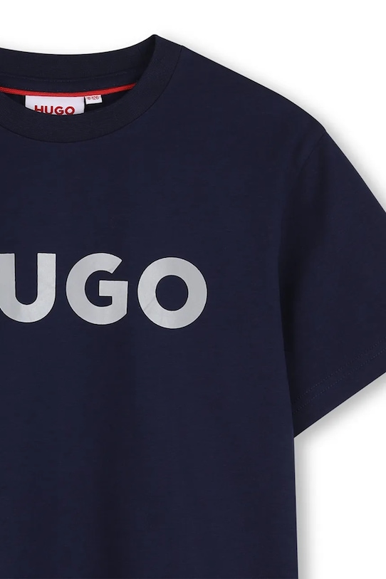 Chlapec Detské bavlnené tričko HUGO G01016.102.108 tmavomodrá