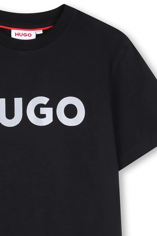 Αγορίστικα Παιδικό βαμβακερό μπλουζάκι HUGO G01016.102.108 μαύρο