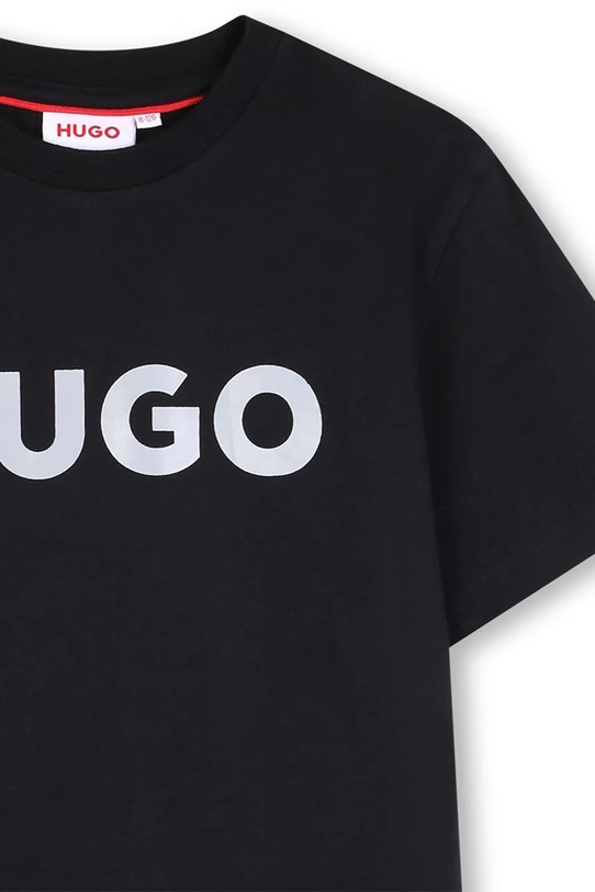 Αγορίστικα Παιδικό βαμβακερό μπλουζάκι HUGO G01016.162.174 μαύρο