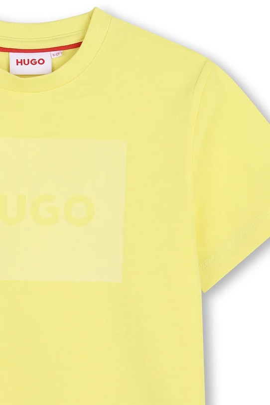 Мальчик Детская хлопковая футболка HUGO G01200.114.150 жёлтый