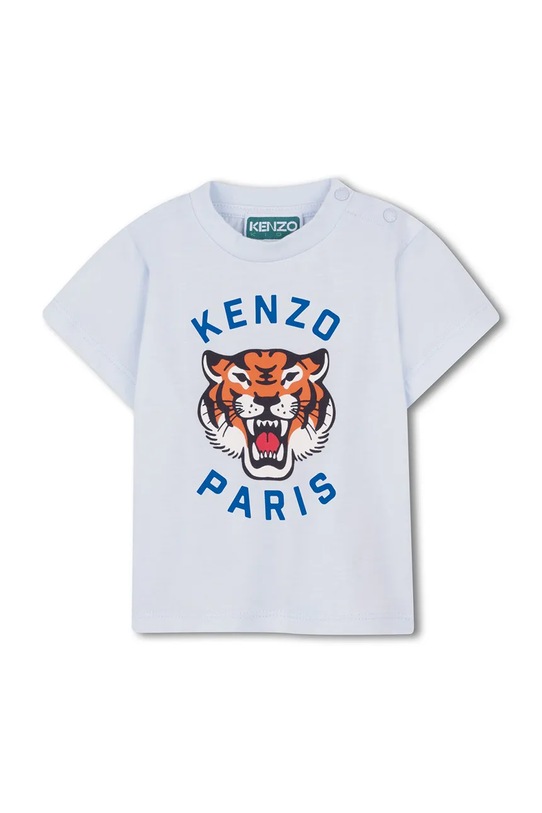 Μωρό βαμβακερό μπλουζάκι Kenzo Kids στάμπα μπλε K61721.71.81