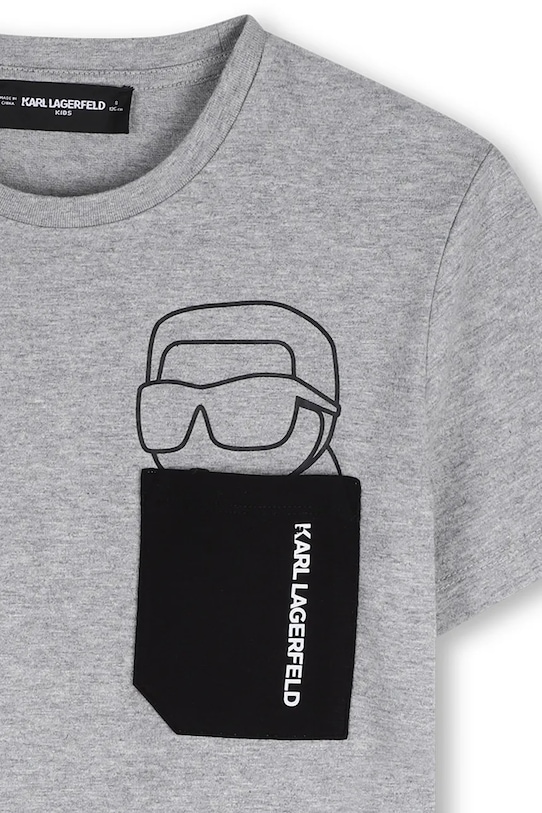 Dečki Otroška bombažna kratka majica Karl Lagerfeld Z31097.162.174 siva