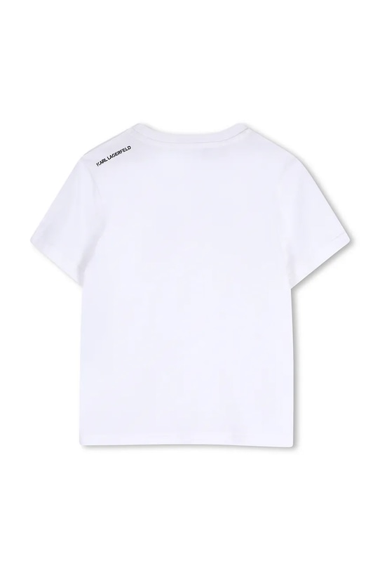 Dječaci Dječja pamučna majica kratkih rukava Karl Lagerfeld Z31095.162.174 bijela