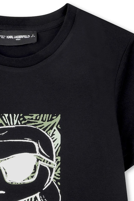 Detské bavlnené tričko Karl Lagerfeld čierna Z31094.162.174