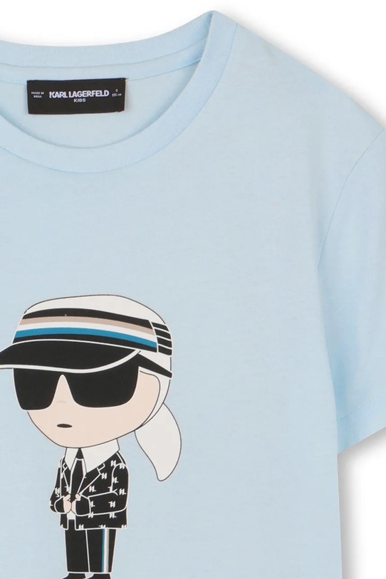 Karl Lagerfeld kratka majica otroška bombažna modra Z31096.162.174
