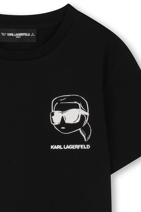 Dječja pamučna majica kratkih rukava Karl Lagerfeld crna Z31103.114.150