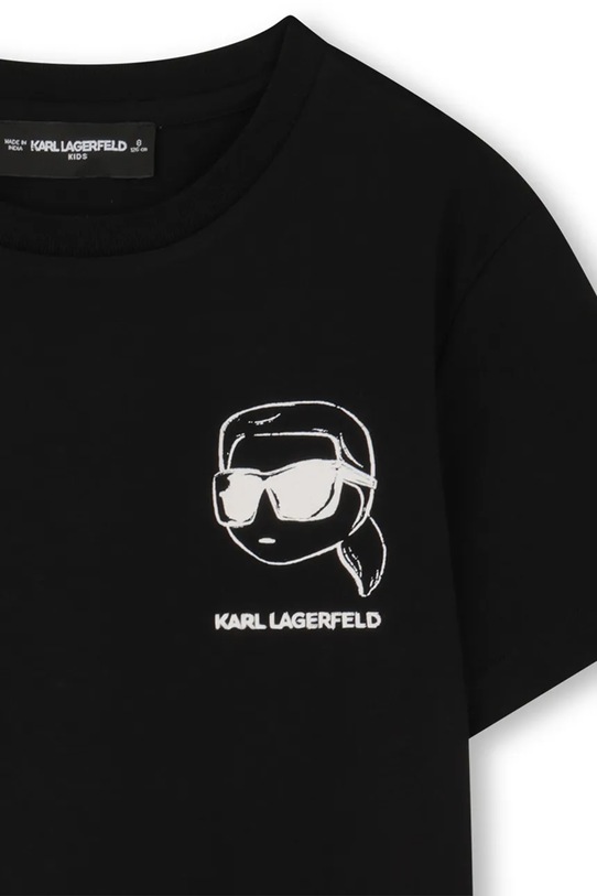 Dječja pamučna majica kratkih rukava Karl Lagerfeld crna Z31103.86.108