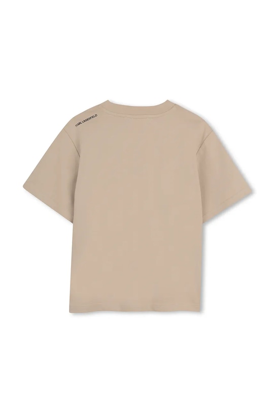 Detské bavlnené tričko Karl Lagerfeld Z31091.114.150 béžová SS26