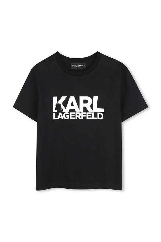 Detské bavlnené tričko Karl Lagerfeld Z31098.162.174 čierna SS26