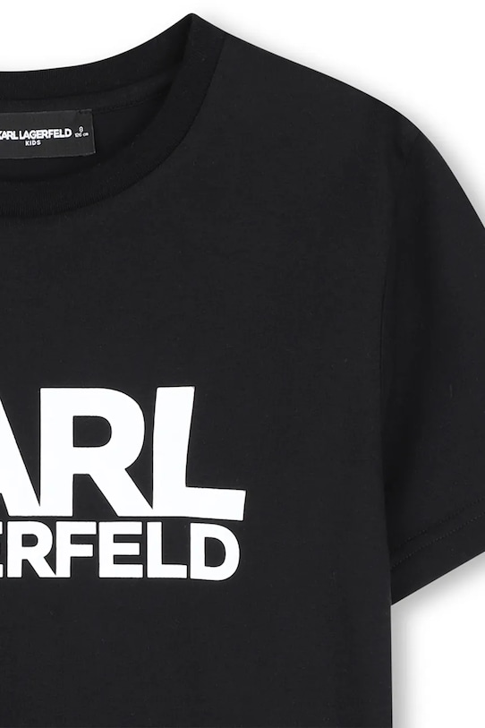Detské bavlnené tričko Karl Lagerfeld čierna Z31098.162.174