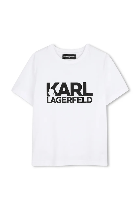 Dječja pamučna majica kratkih rukava Karl Lagerfeld print bijela Z31098.114.150